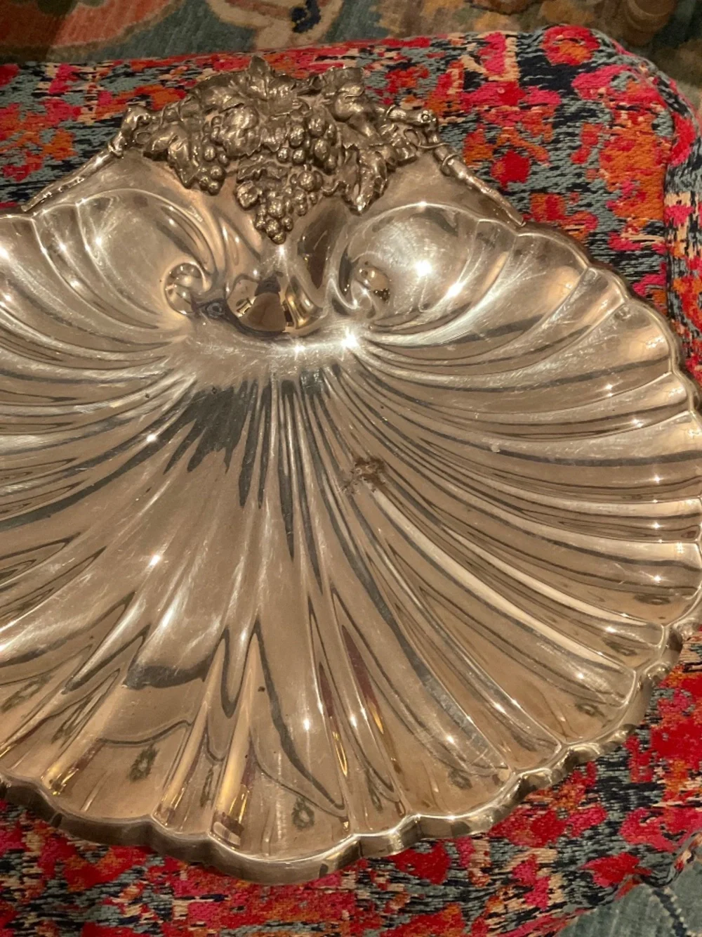Reed and Barton Silverplate shell server, 16” wide x15” from top to bottom